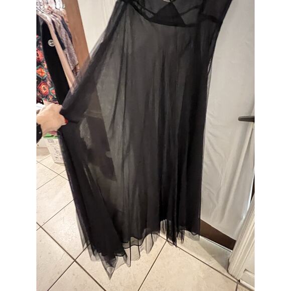 Victoria Secret Black Sheer Mesh Maxi Slip Dress/gown Sz M Sexy Y2K Honeymoon - Picture 3 of 9